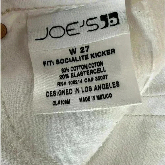 JOE'S JEANS Women's White SOCIALITE KICKER Cropped Jeans Size 24 - Picture 3 of 6